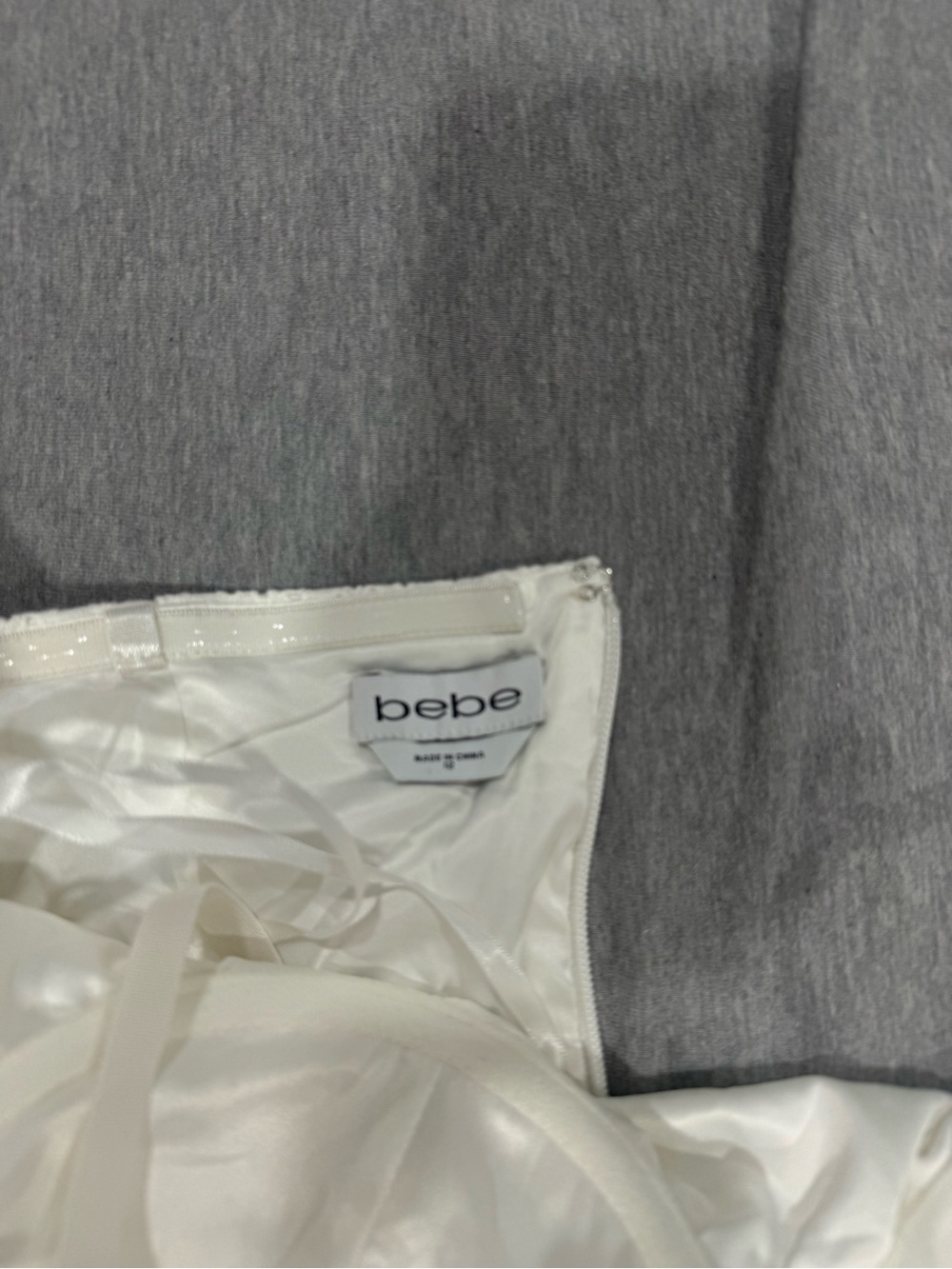 bebe White Off-Shoulder Eyelet Jumpsuit - Picture 10 of 10